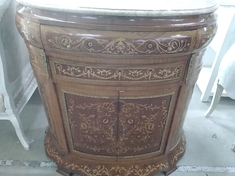 CONSOLE MARQUETERIE MARBRE