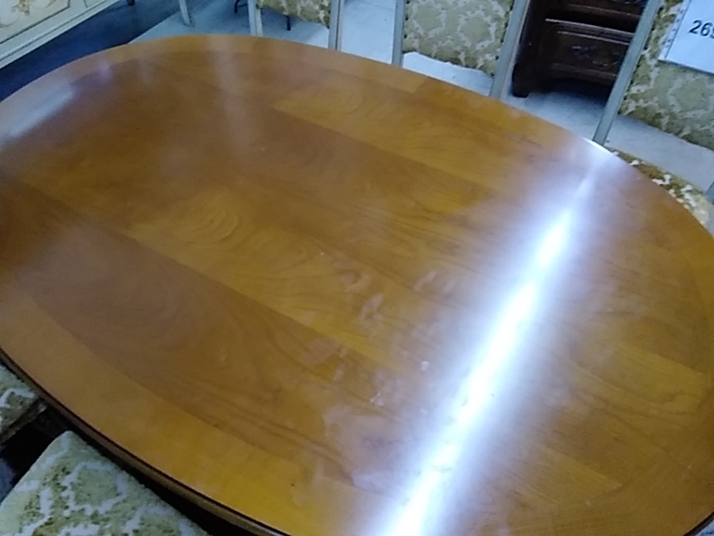 TABLE MERISIER OVALE 2 ALLONGES 166 X 105 CM