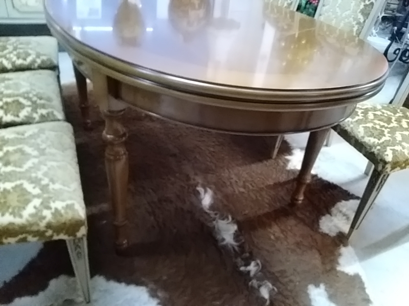 TABLE MERISIER OVALE 2 ALLONGES 166 X 105 CM