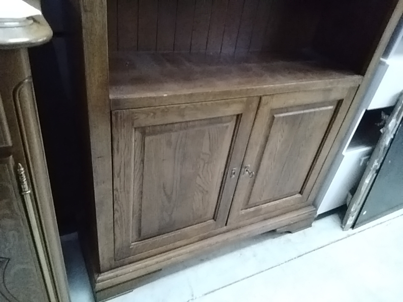 PETITE BIBLIOTHÈQUE ANCIENNE BOIS 2 PORTES