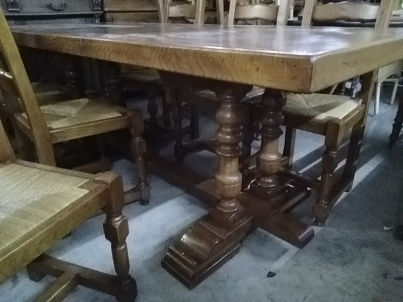 TABLE DE FERME 202 X 90 CM ÉPAISSEUR PLATEAU 6CM