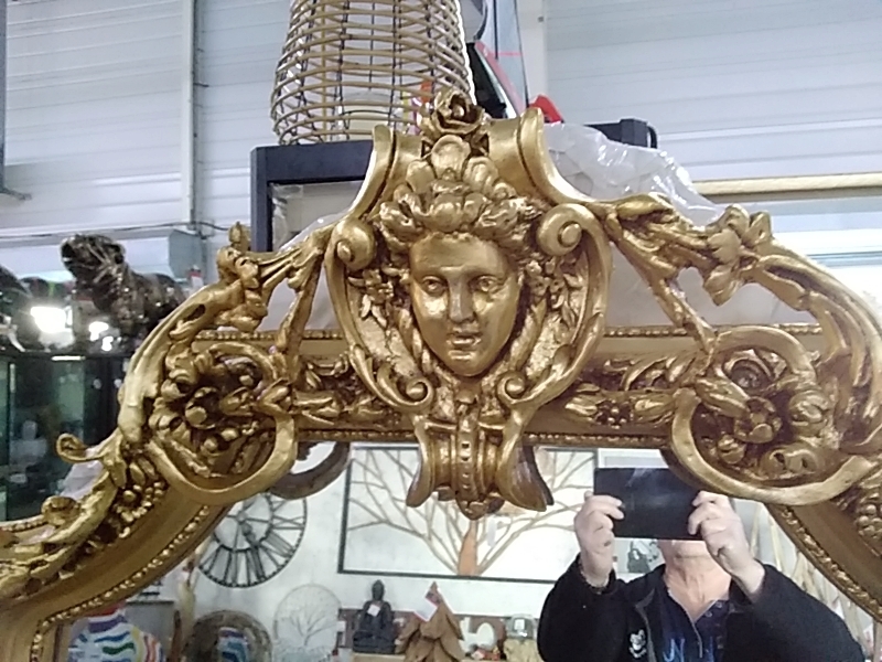 MIROIR BAROQUE DORÉ 110 X 192 CM