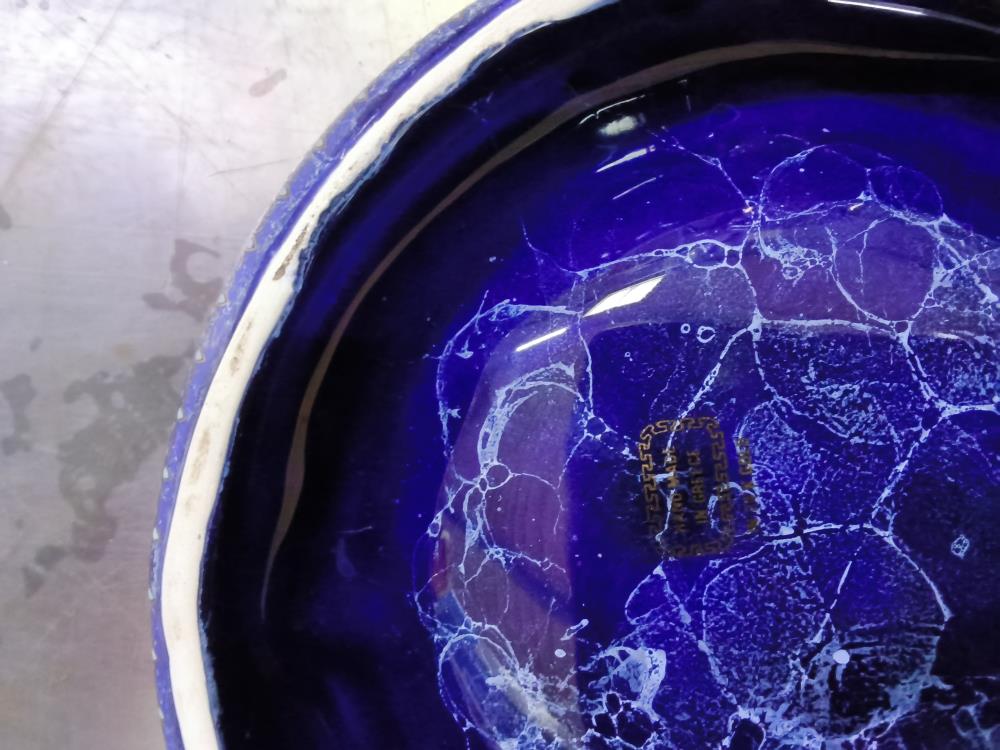 CENDRIER PORCELAINE BLEU