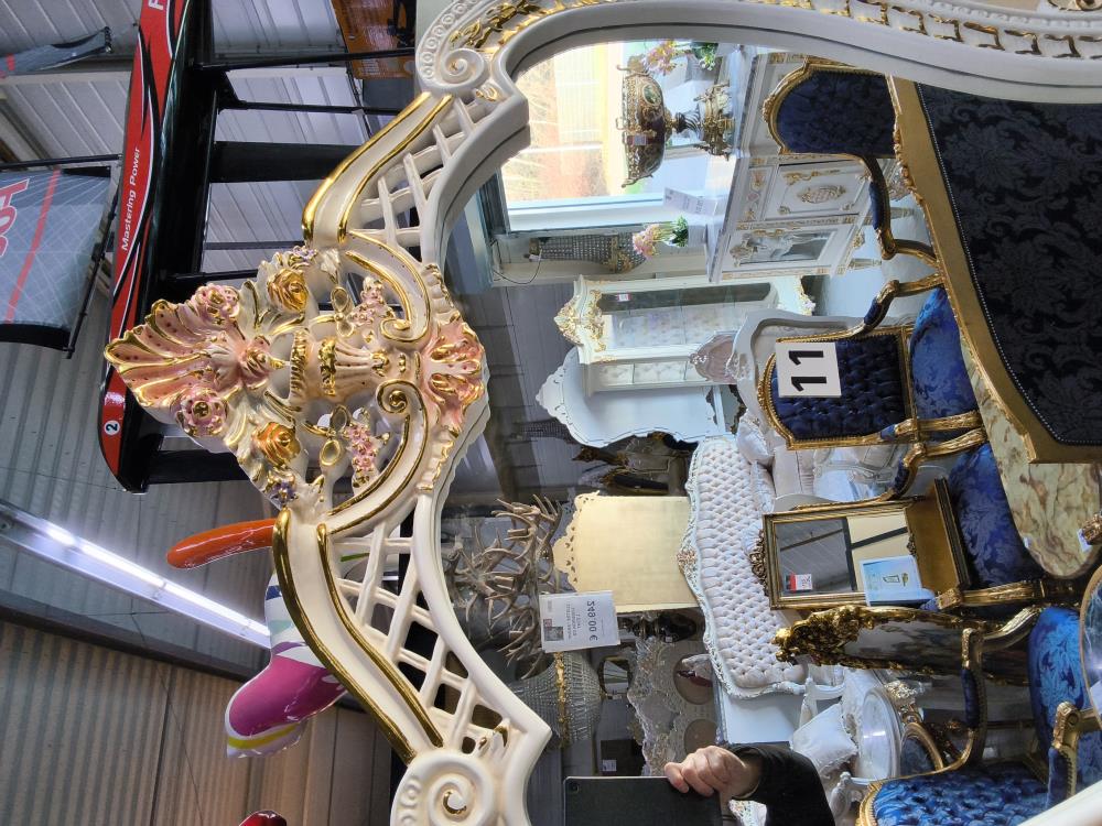 CONSOLE BAROQUE BEIGE MIROIR MARBRE