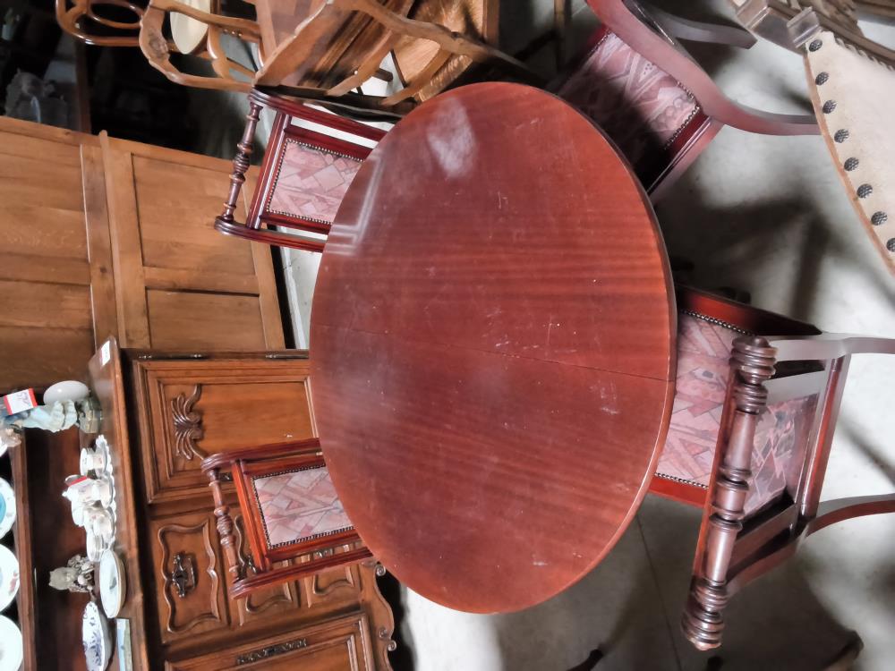 LOT DE 4 CHAISES BOIS TISSU COULEUR DANS L'ÉTAT