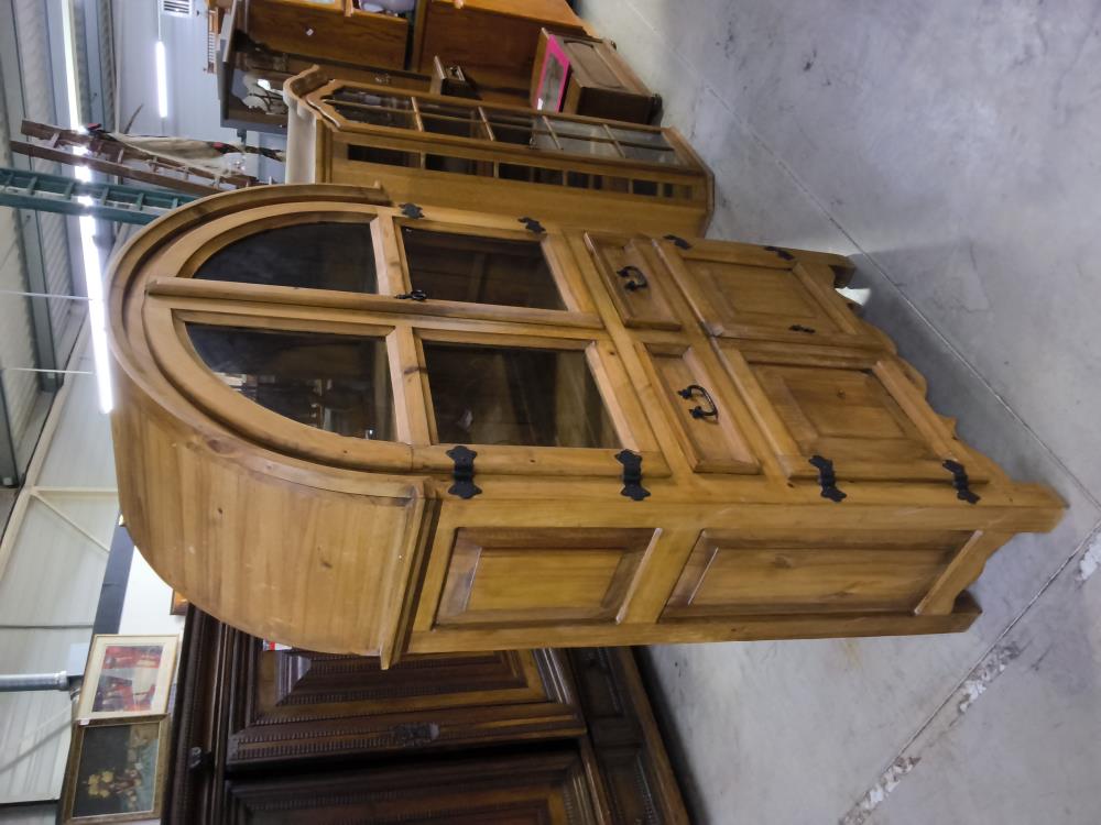 VITRINE 4 PORTES 2 TIROIRS BOIS MEXIQUE