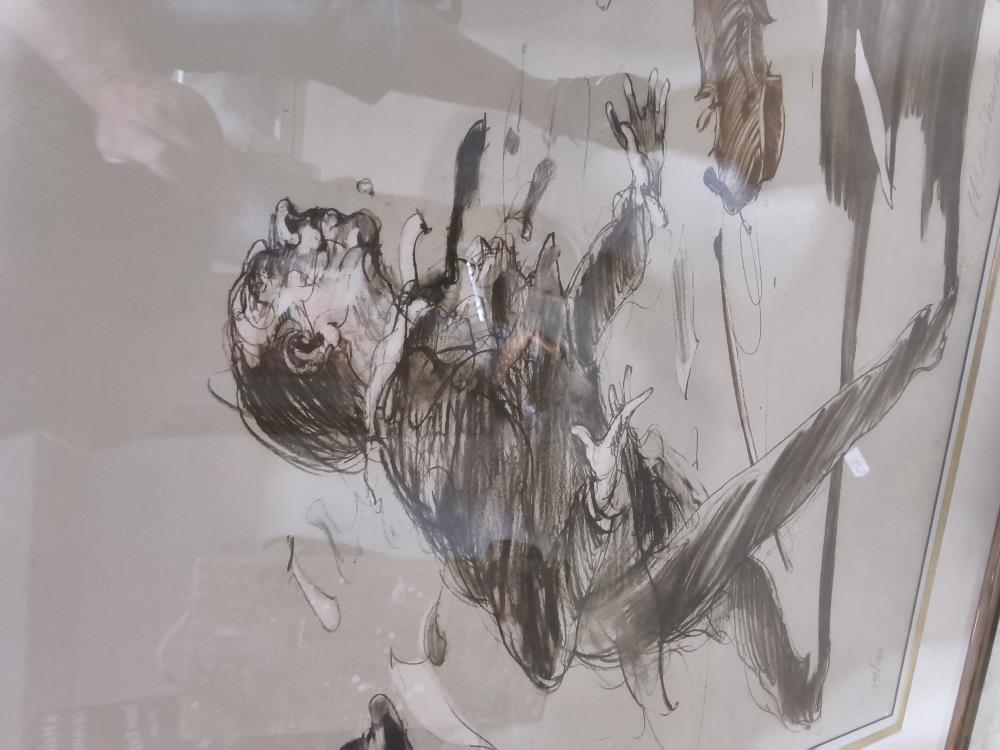 LITHOGRAPHIE LE VIOLONISTE SIGNÉE CLAUDE WEISBUCH 80 X 100