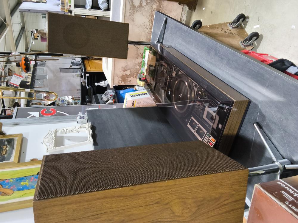 CHAINE HIFI PLANET ROSITA PLATINE DUAL ANNÉES 70 AVEC 2 HP