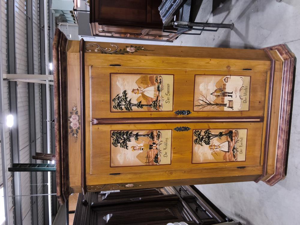 ARMOIRE 2 PORTES SAPIN AVEC PEINTURE LES 4 SAISONS