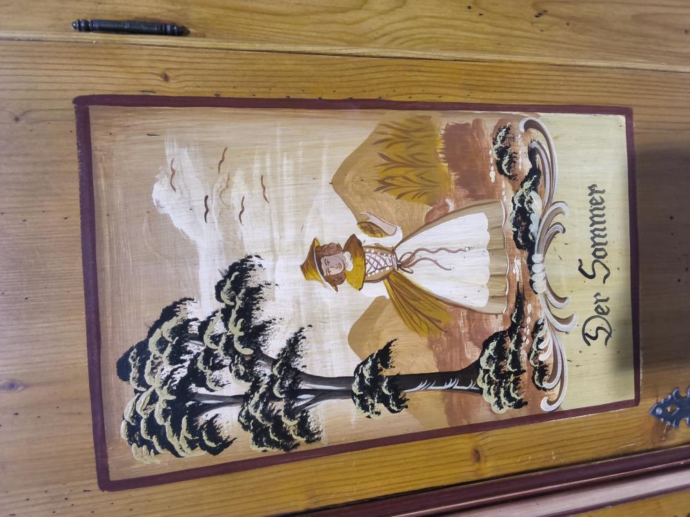 ARMOIRE 2 PORTES SAPIN AVEC PEINTURE LES 4 SAISONS