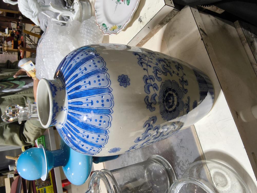 VASE BLEU HT 36CM