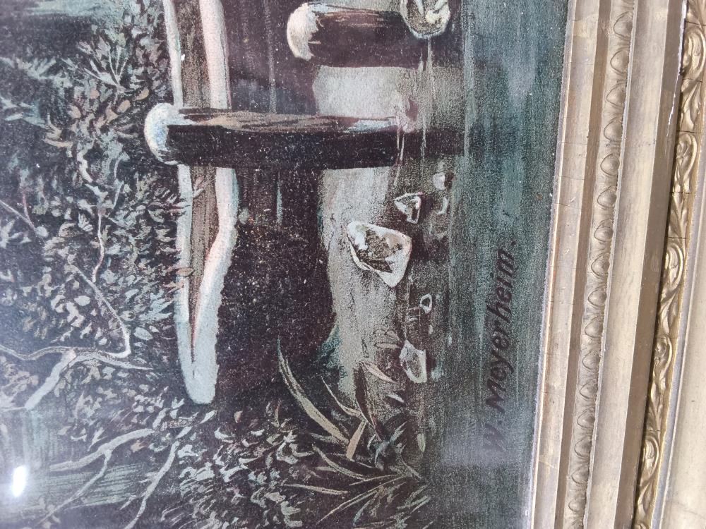 TABLEAU DORÉ REPRODUCTION DE W MEYERHEIM 107 X 79 CM