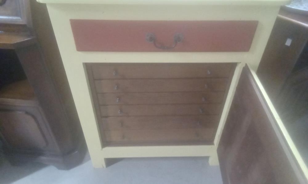 MEUBLE ARGENTIER RUSTIQUE PEINT 2 TONS