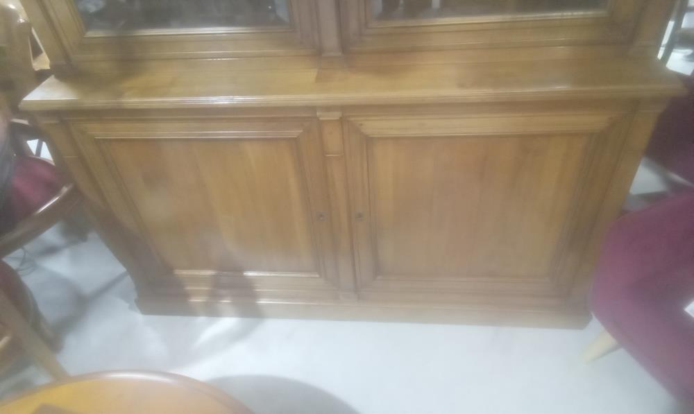 BUFFET VAISSELIER 2 CORPS MERISIER MASSIF ST LOUIS PHILIPPE