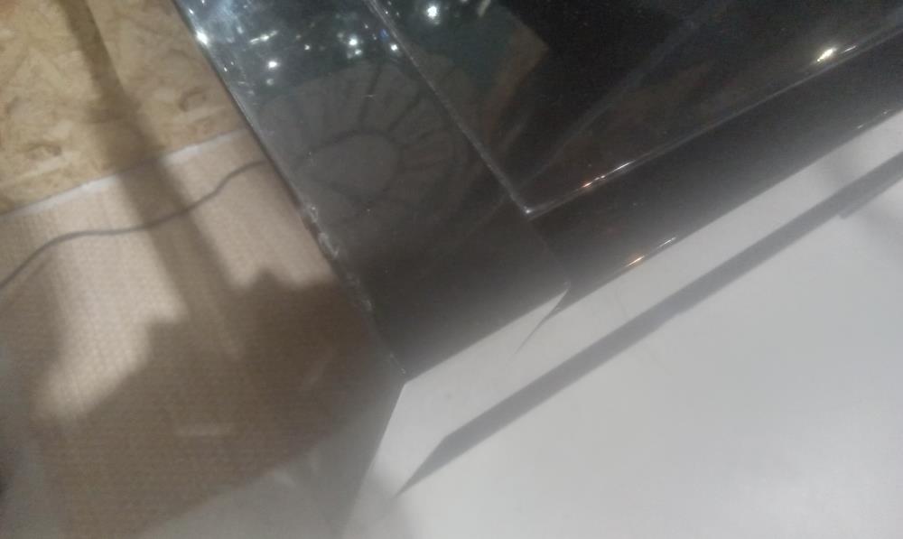 CONSOLE LAQUEE NOIRE 2 TIROIRS EN L'ETAT