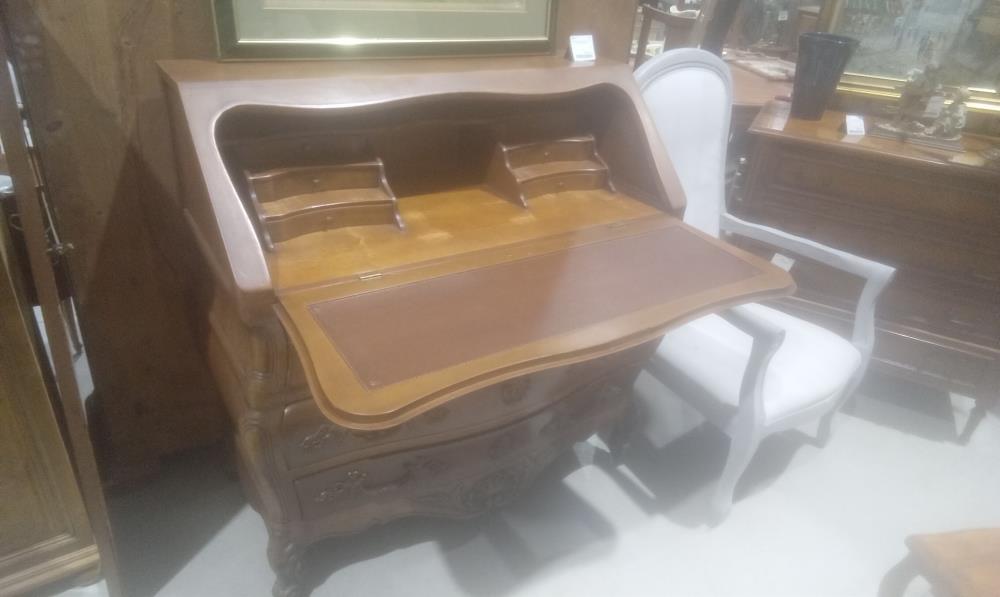 COMMODE SECRETAIRE 1A+3 TIROIRS RUSTIQUE