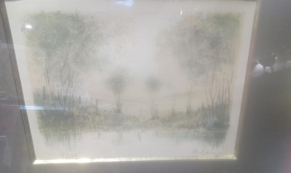 LITHOGRAPHIE NUMEROTEE SBD CADRE BOIS PAYSAGE