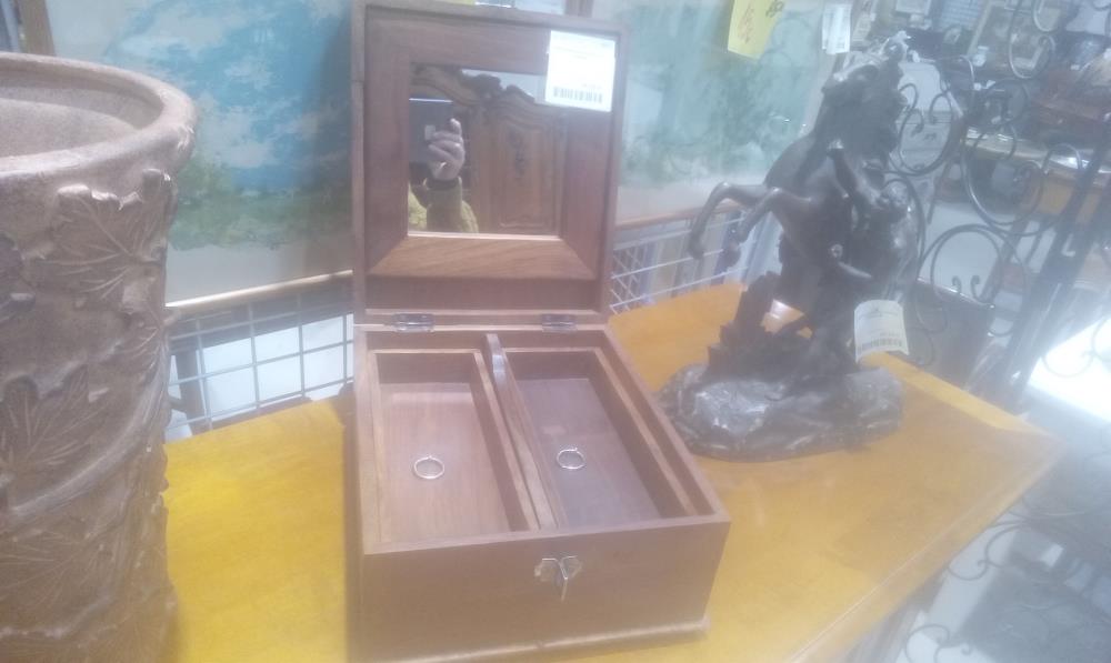 BOITE BOIS EXOTIQUE AVEC MIROIR
