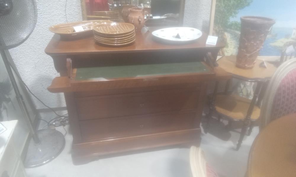 COMMODE MERISIER MASSIF 3 TIROIRS+1 TIROIR SECRETAIRE