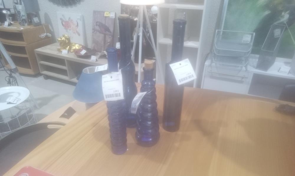 BOUTEILLE BLEUE VERRE