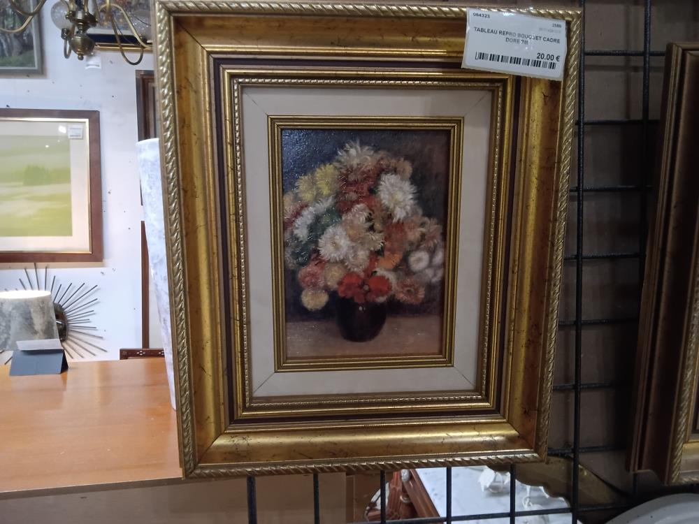 TABLEAU REPRO BOUQUET CADRE DORE PM