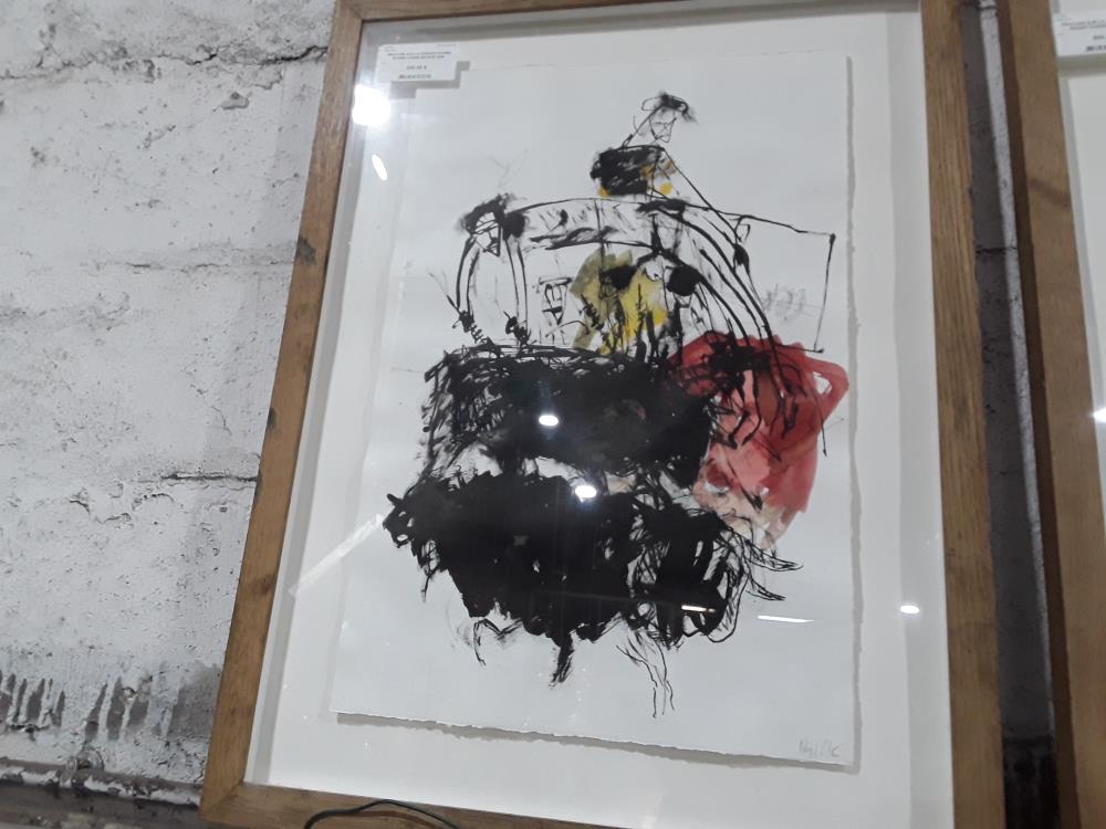 PEINTURE SUR LA CORRIDA SIGNEE ROGER COSME ESTEVE 2008 ENCADREE