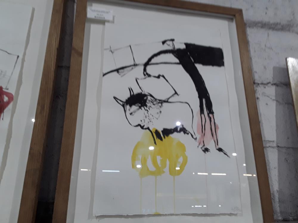 PEINTURE SUR LA CORRIDA SIGNEE ROGER COSME ESTEVE 2008 ENCADREE