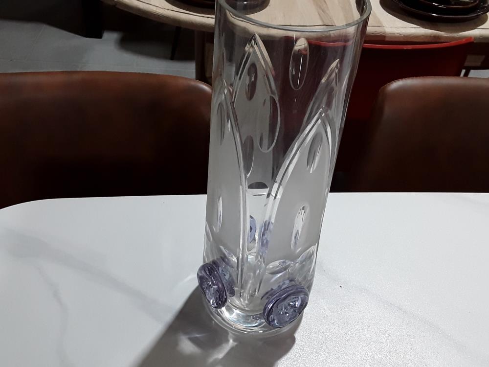 GRAND VASE CRISTAL TAILLÉ ART DÉCO