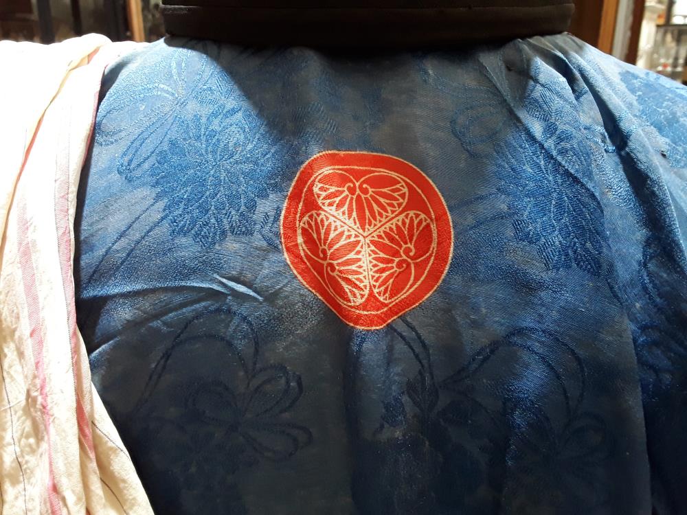 KIMONO CHINOIS FIN 19EME AVEC COIFFE ET PANTALON EN SOIE