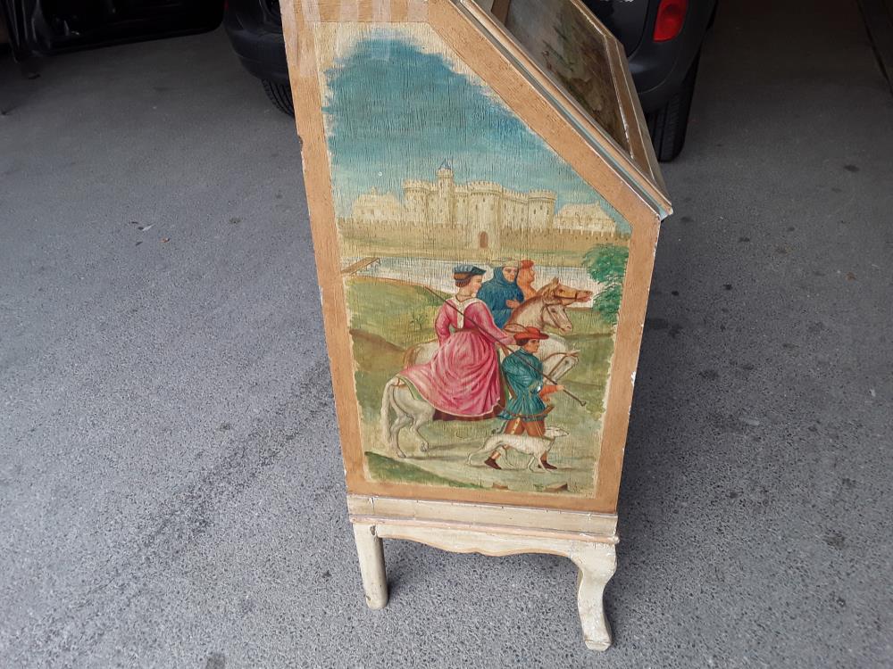 MEUBLE SECRETAIRE PEINT À LA MAIN ITALIE DEBUT 20EME
