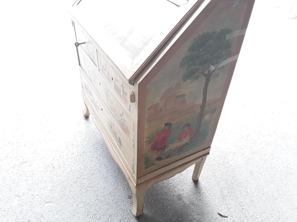MEUBLE SECRETAIRE PEINT À LA MAIN ITALIE DEBUT 20EME