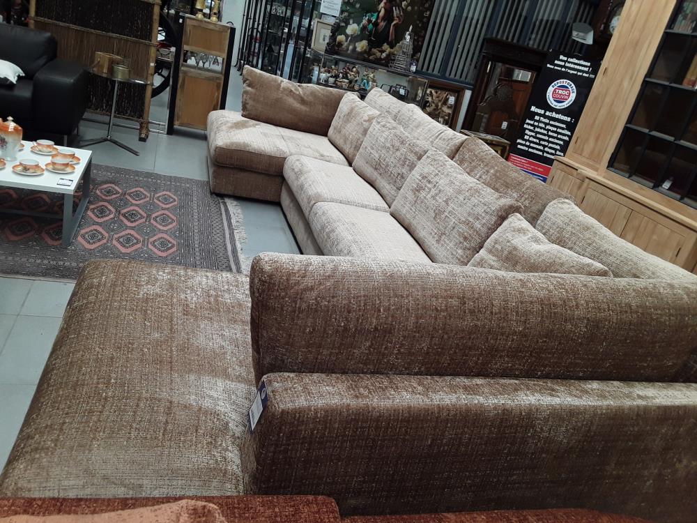 SALON DESIGN VIEUX BRONZE EN DUVET REALISATION MAISON D'ARCHITECTE