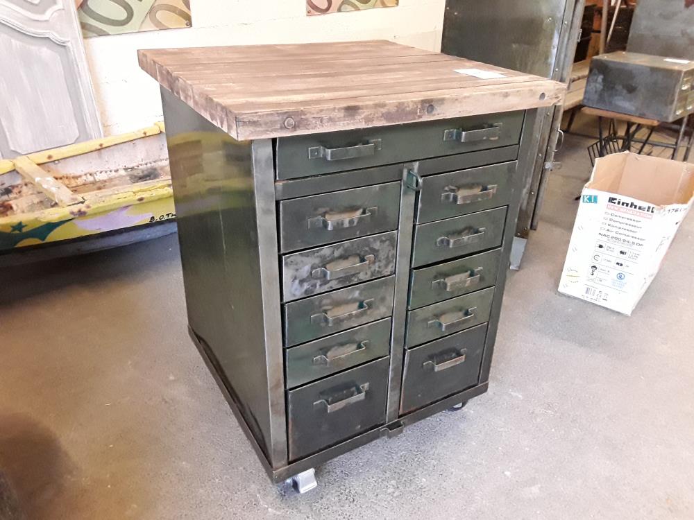 MEUBLE METAL DECO LOFT GARAGE 11 TIROIRS