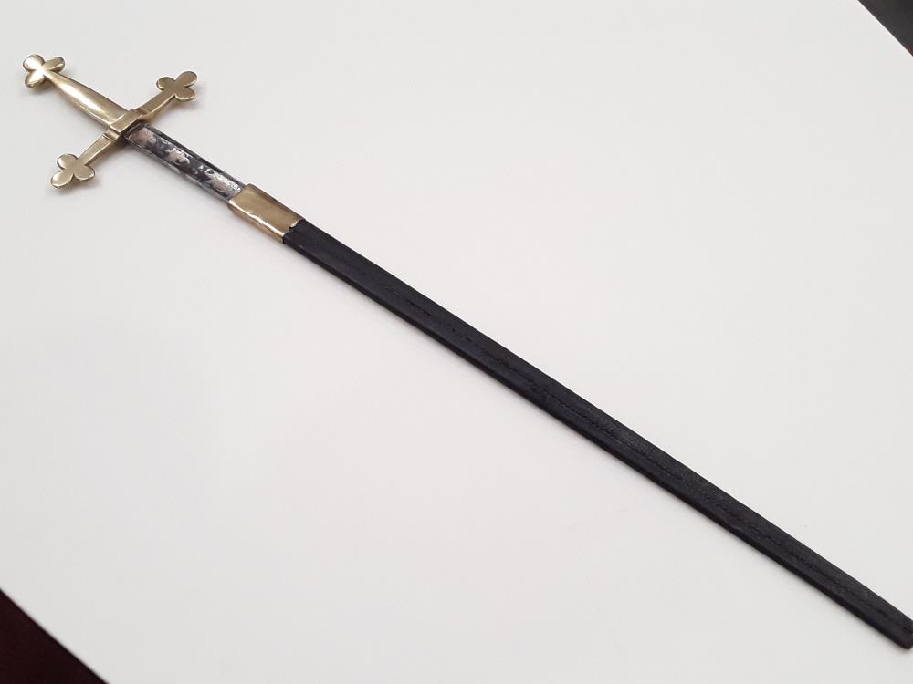 ÉPÉE AUX TRÈFLES DE CÉRÉMONIE FRANC MAÇONNIQUE MONTÉE D'UNE L'AME OFFICIER PREMIER EMPIRE