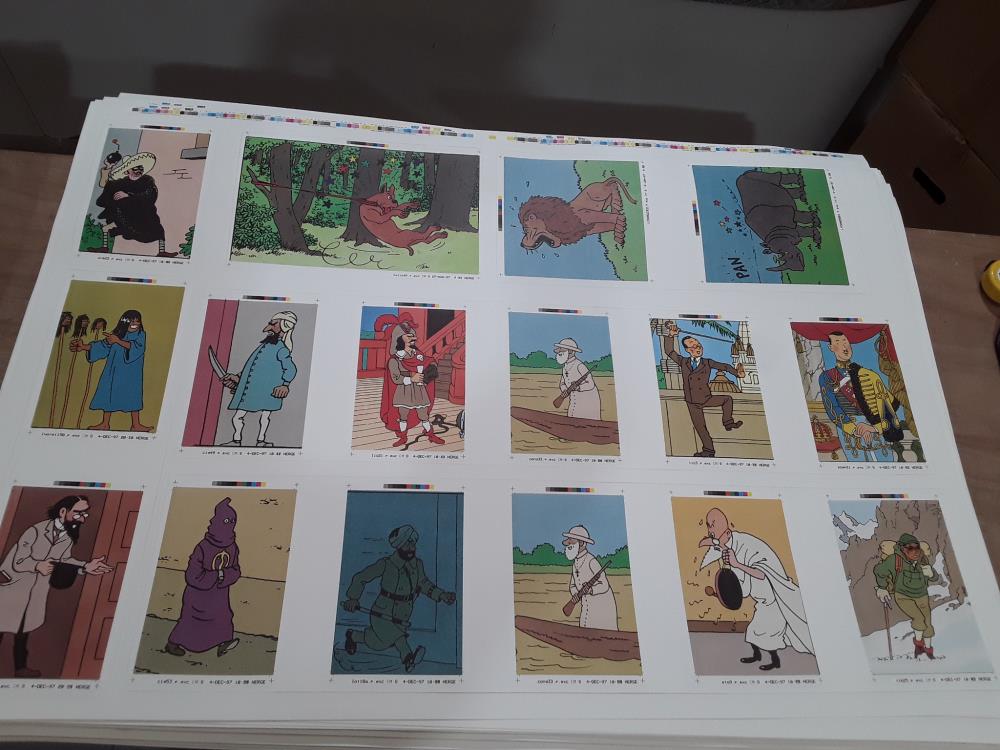 PLANCHE IMPRESSION TINTIN 1997 HERGE 106CM/75CM