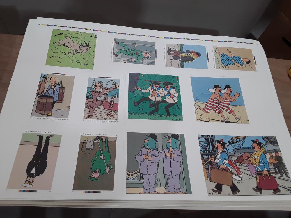 PLANCHE IMPRESSION TINTIN 1997 HERGE 106CM/75CM