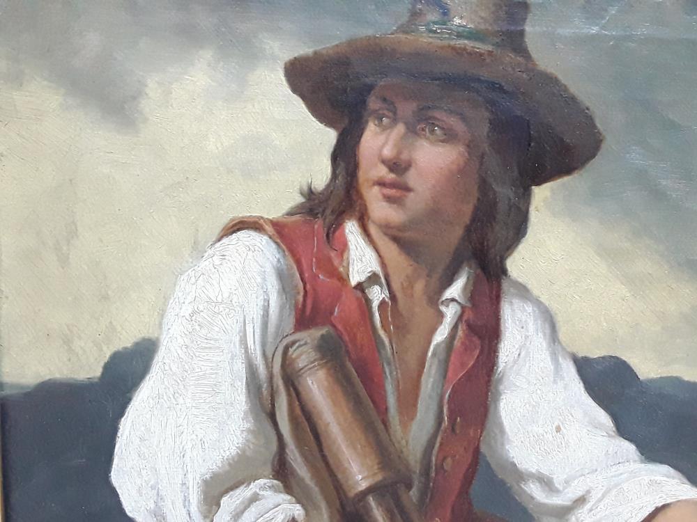 PEINTURE A L'HUILE ÉTUDE ITALIENNE FRANZ THELEN 1826-1877