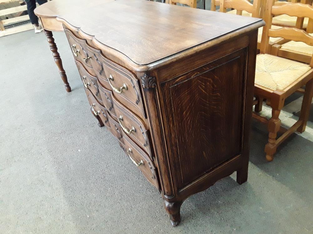 COMMODE EN ARBALÈTE CHENE 3 TIROIRS +1CLÉ