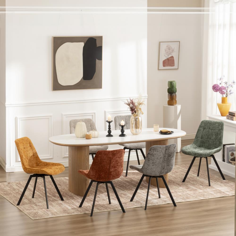 CHAISE JAZZ VELOURS HAGA 44 TERRACOTTA PIEDS NOIR PIVOTANT 51*62*84*49 CM