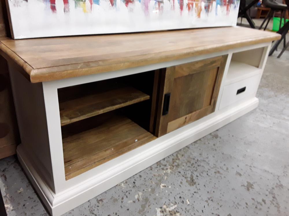 MEUBLE TV BLANC MANGUIER160