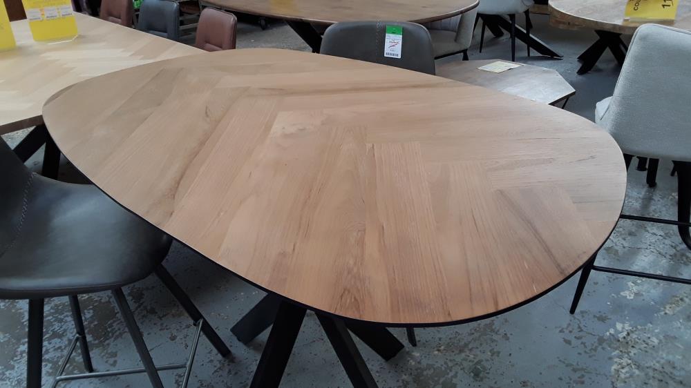 TABLE BAR ORGANIC OVALE DANOISE 140CM / PLACAGE TECK