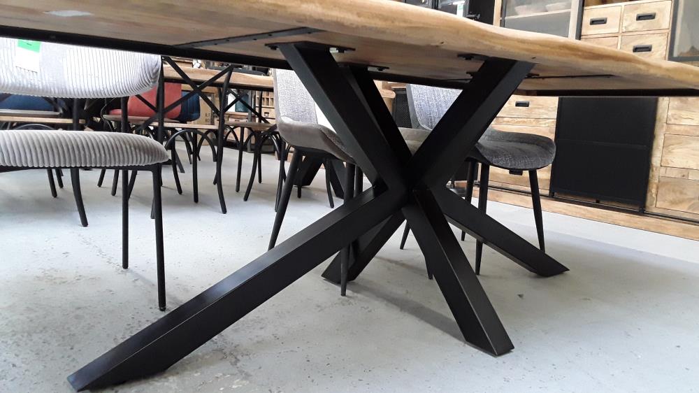 TABLE RECTANGLE MANGUIER 220 AVEC PIED CENTRAL