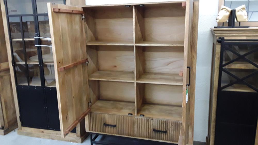 RAMPUR MEUBLE BAR 125CM MANGUIER 2 PORTES +2 TIROIRS