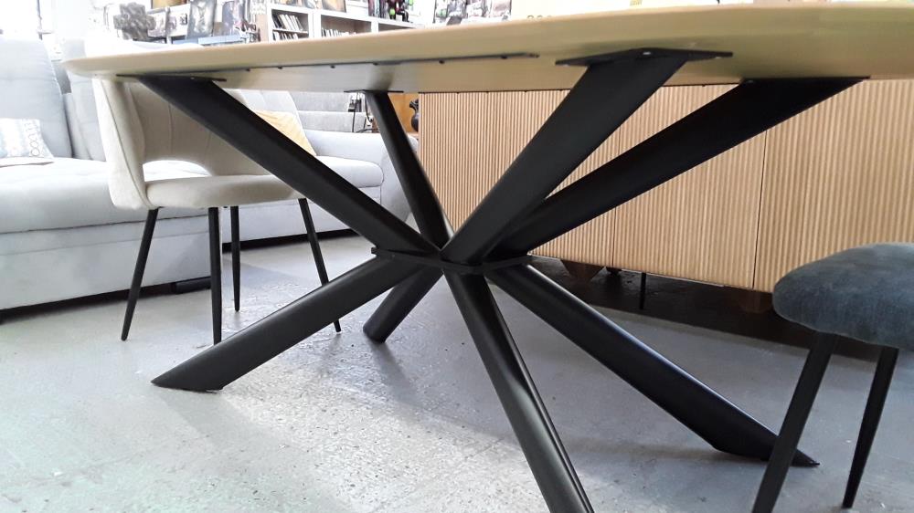 TABLE OVALE CHENE 220 CM PIED ASYMETRIQUE