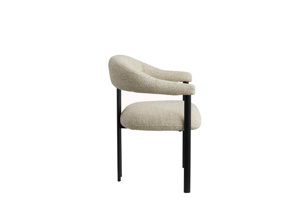 CHAISE ANISSA BEIGE PIEDS NOIRS SABLES 60*61*80*49