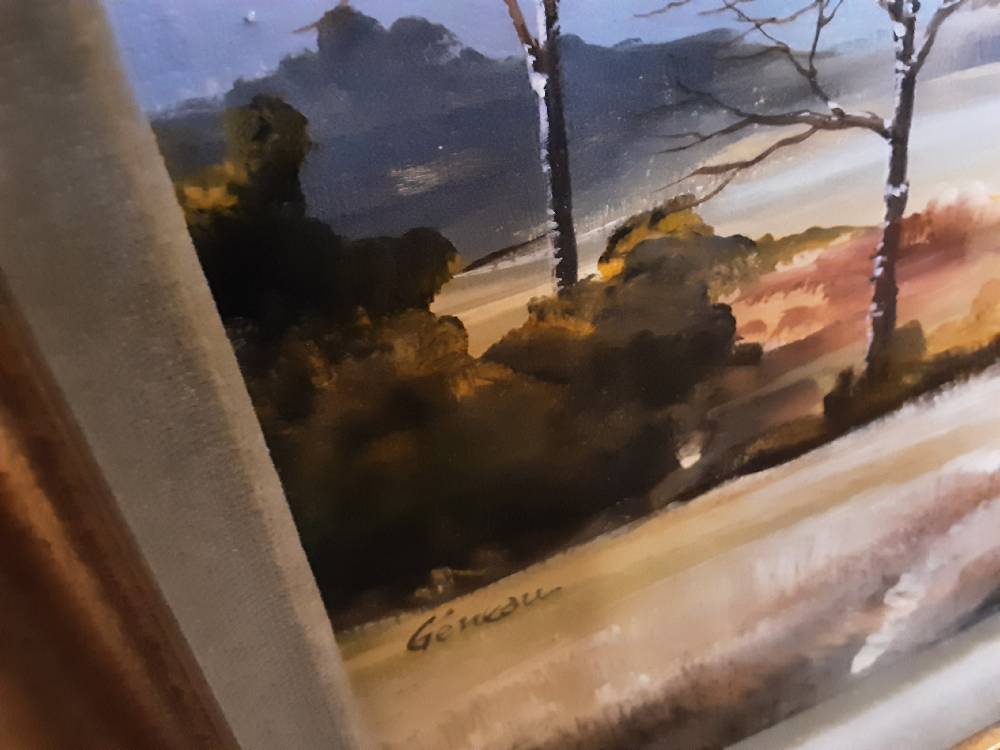 TABLEAU PEINTURE ACRYLIQUE SIGNE ALAIN GENEAU