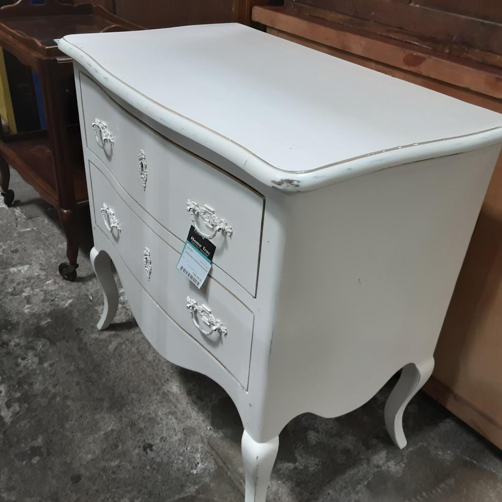 COMMODE 2 TIROIRS BLANCHE 