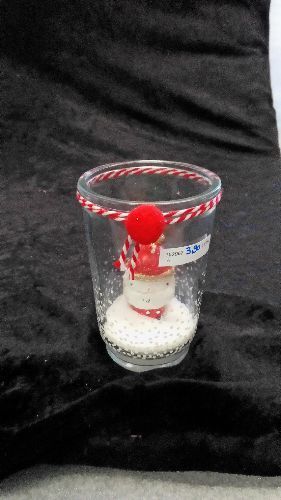 BOUGEOIR VERRE AVEC BOUGIE PERE NOEL