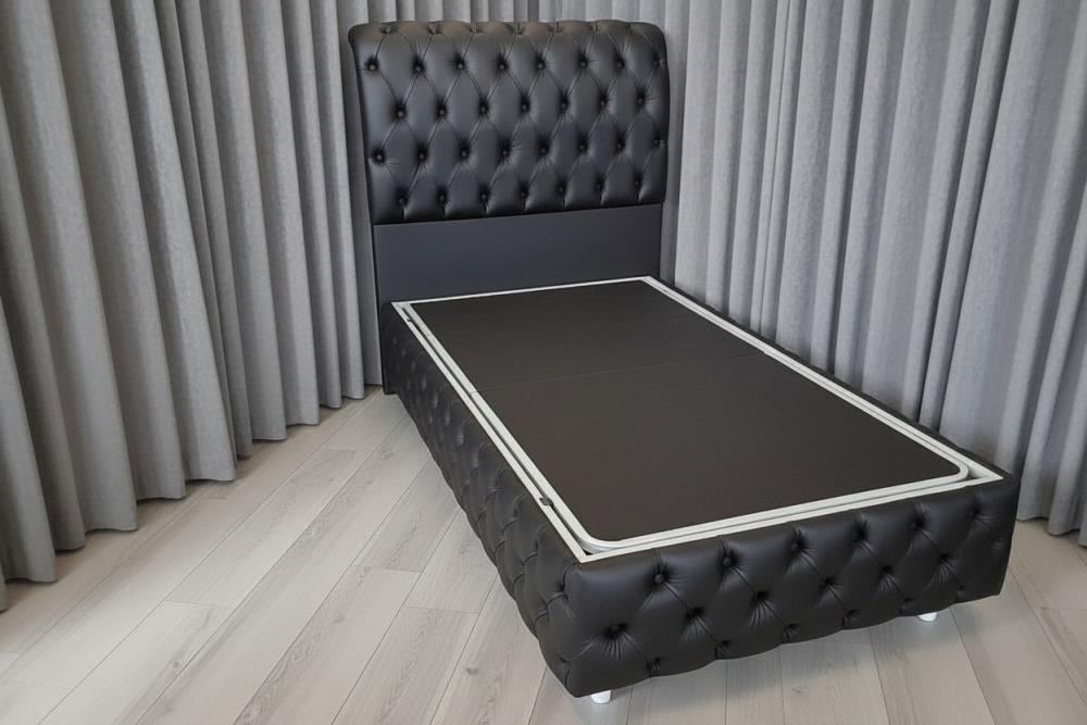 LIT COFFRE "PREMIUM NICE SIMILI" 90X190CM - NOIR