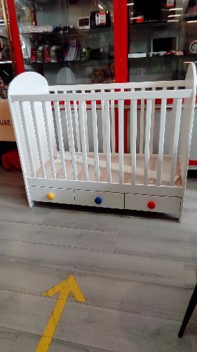 Lit Bebe Bois Blanc 3 Tiroirs 60 X 1 Occasion Troc Richwiller